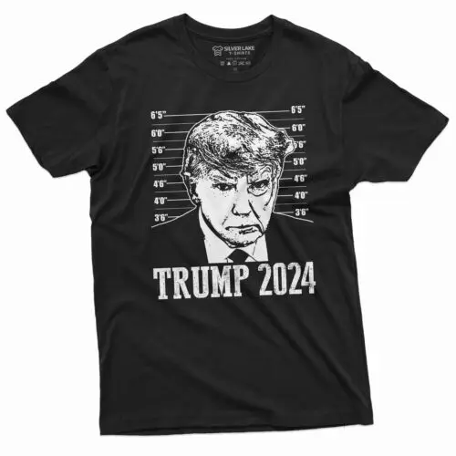 Men's Trump 2024 real mug shot T-shirt DJT arrest mugshot police photo shirt