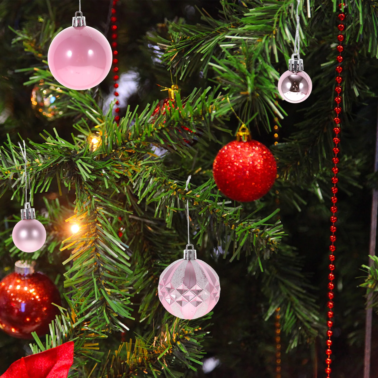 

40 Pcs Christmas Ball Decorations Tree Hanging Ornaments Xmas Balls Mini for Multicolored