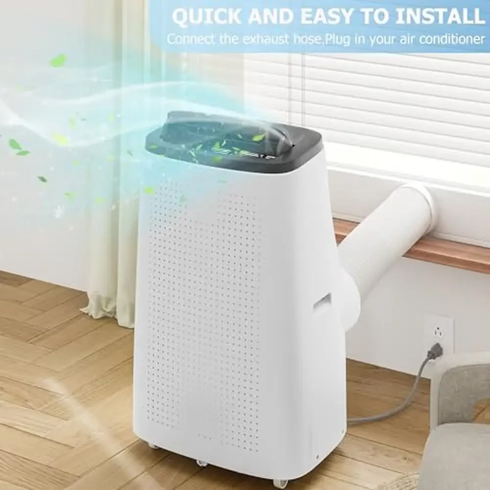 Portable Air Conditioner 14000 BTU AC Unit Remote Control Dehumidifier 600 sq.ft Room Cooling 3-in-1 Operation LCD Display Easy