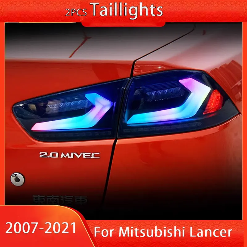 RGB TailLamps for Mitsubishi Lancer EVO EX SE ES GT GTS DE X 2007 - 2020 LED DRL Sequential Signal Tail Light Lamp Assembly