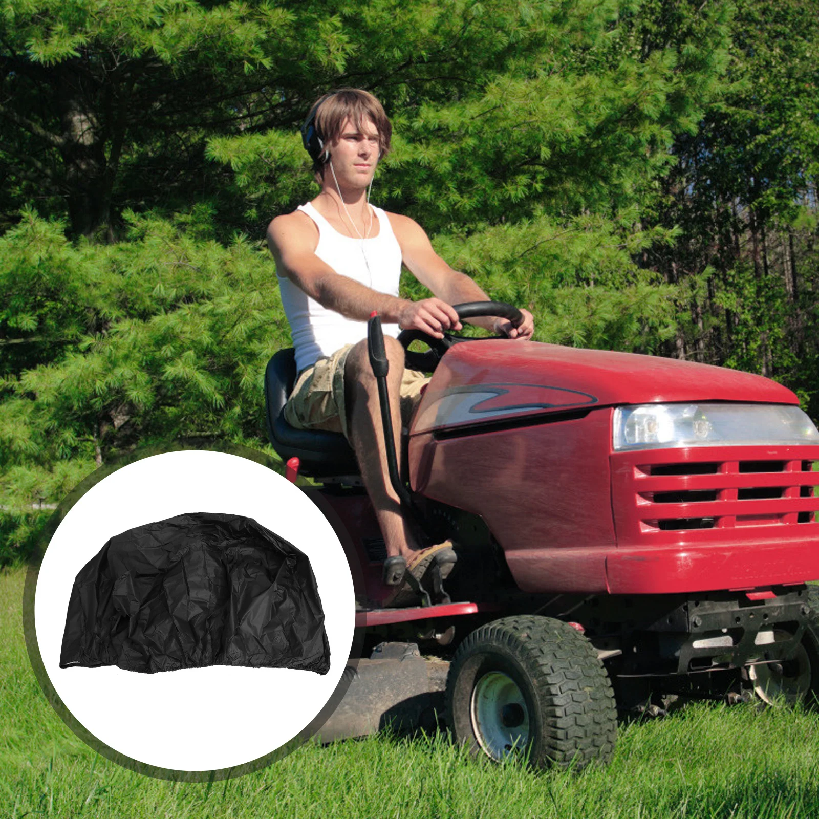 Grass Machine Cover 140X66X91Cm Black Waterproof Uv Windproof Outdoor Lawnmower Protector Heavy Duty Garden Tool Storage