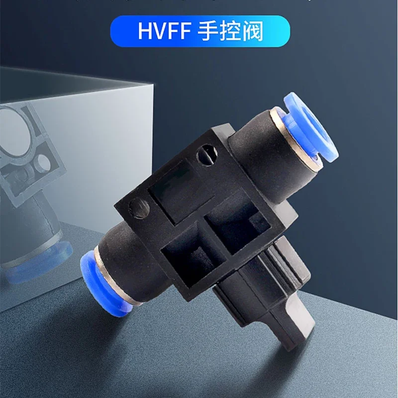 Air Pneumatic Hand Valve 2 Way Quick Fittings Push Connector Tube Hose Plastic 4mm 6mm 8mm-12mm Flow Limiting Speed Control