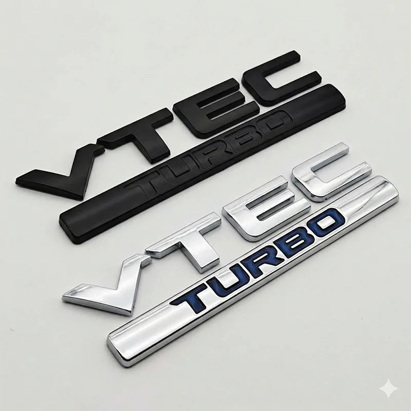 3D VTEC TURBO Emblem Badge Car Rear Trunk Decal Sticker For Honda Civic 10th 11th Accord CRV Fit City Auto Styling Accessories