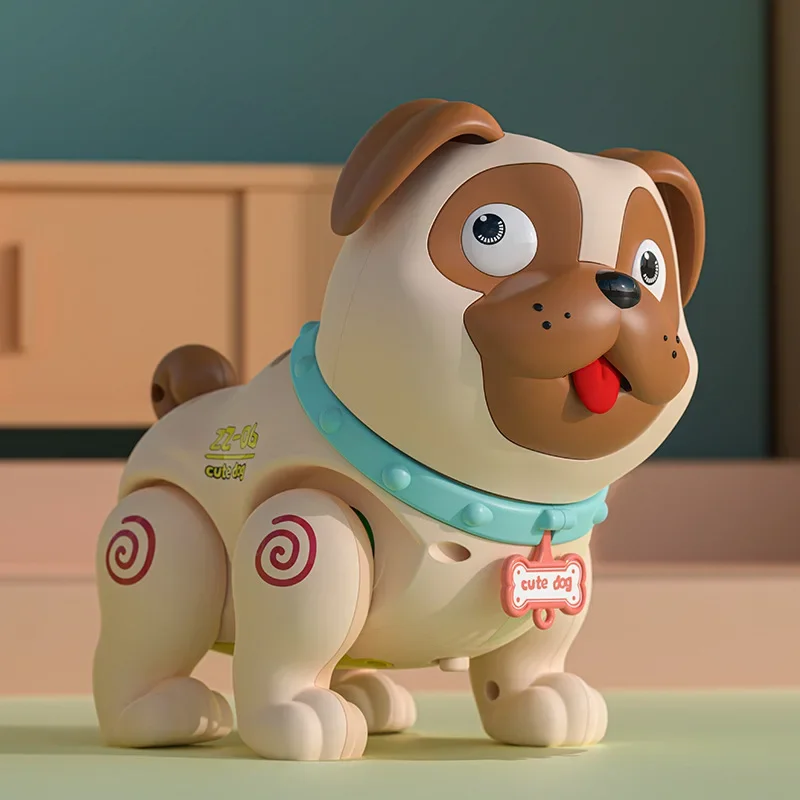 متعة جرو الحيوانات الأليفة الإلكترونية محاكاة الكلب مع الموسيقى الخفيفة رذاذ الكرتون البكيني الحيوانات طفل عيد ميلاد اللعب هدية