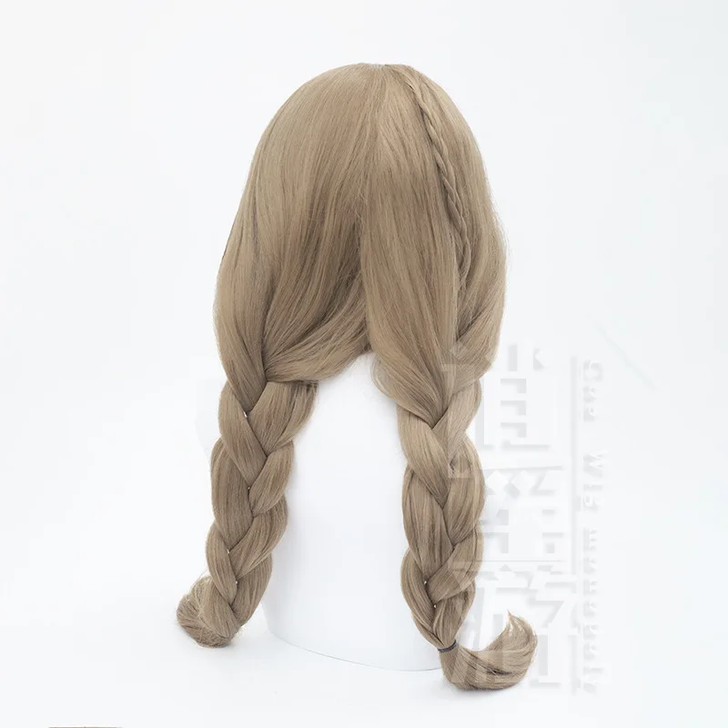 Anime Lisa-Peluca de Cosplay Genshin Impact, pelo sintético medio resistente al calor, 60CM, para fiesta de Halloween y Cosplay