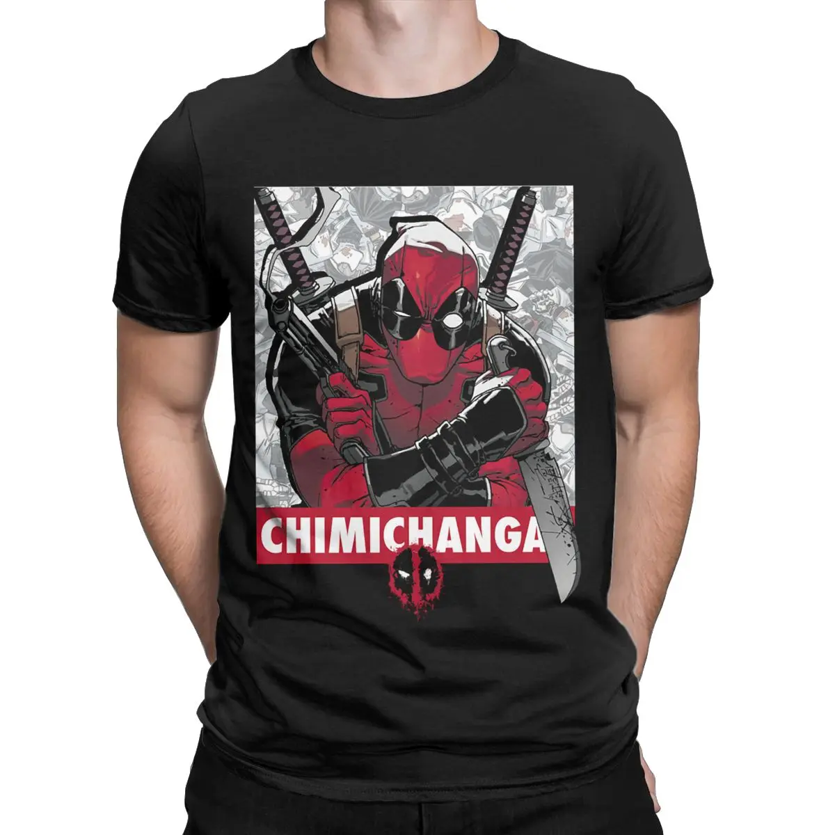 Men The Chimichanga Deadpool T Shirts Pure Cotton Clothes Humor Short Sleeve O Neck Tees Plus Size T-Shirt