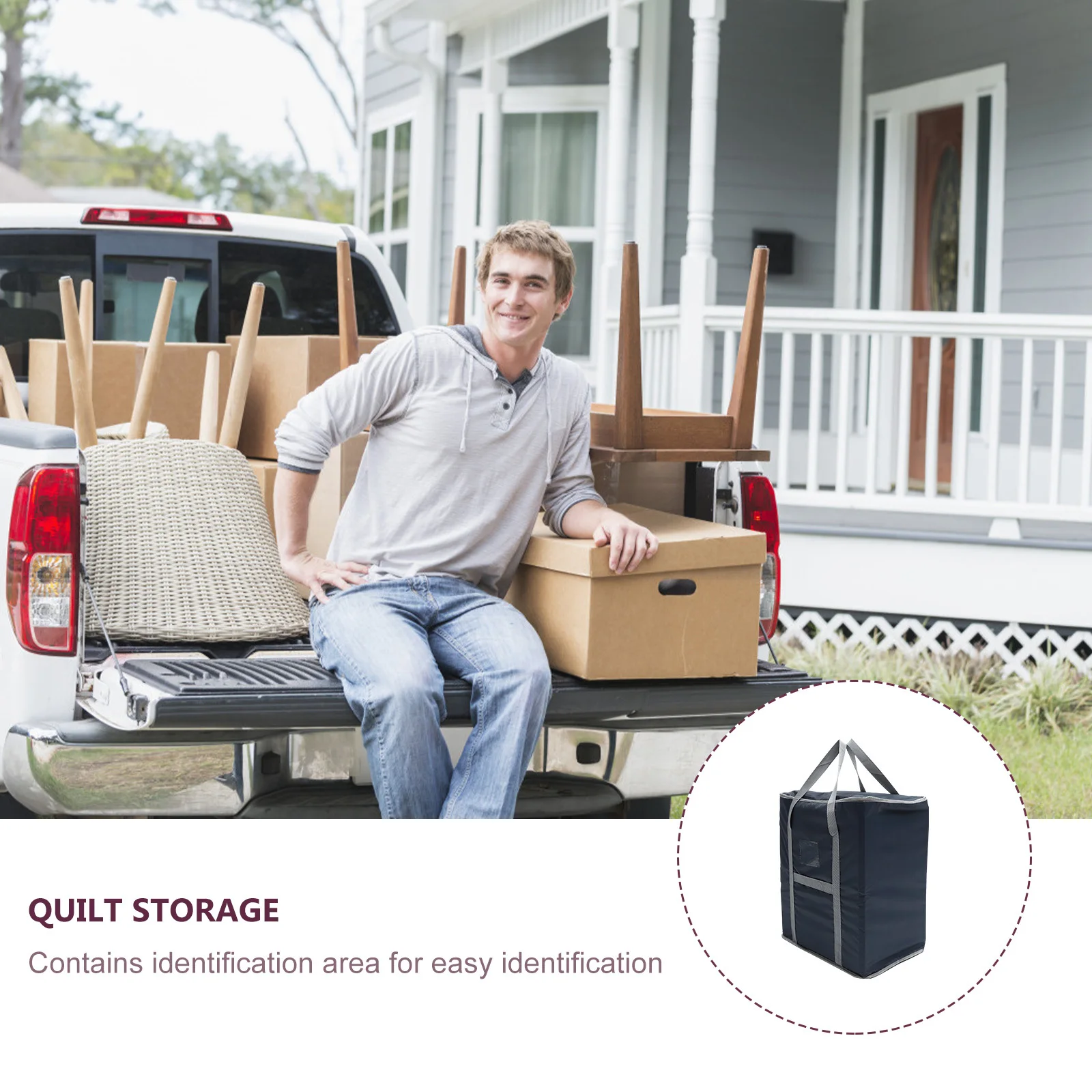 

Zips Moving Bag Garment Bags for Travel Storage Pouch Tote Zipper Dark Grey Oxford Cloth Zippered Duffle