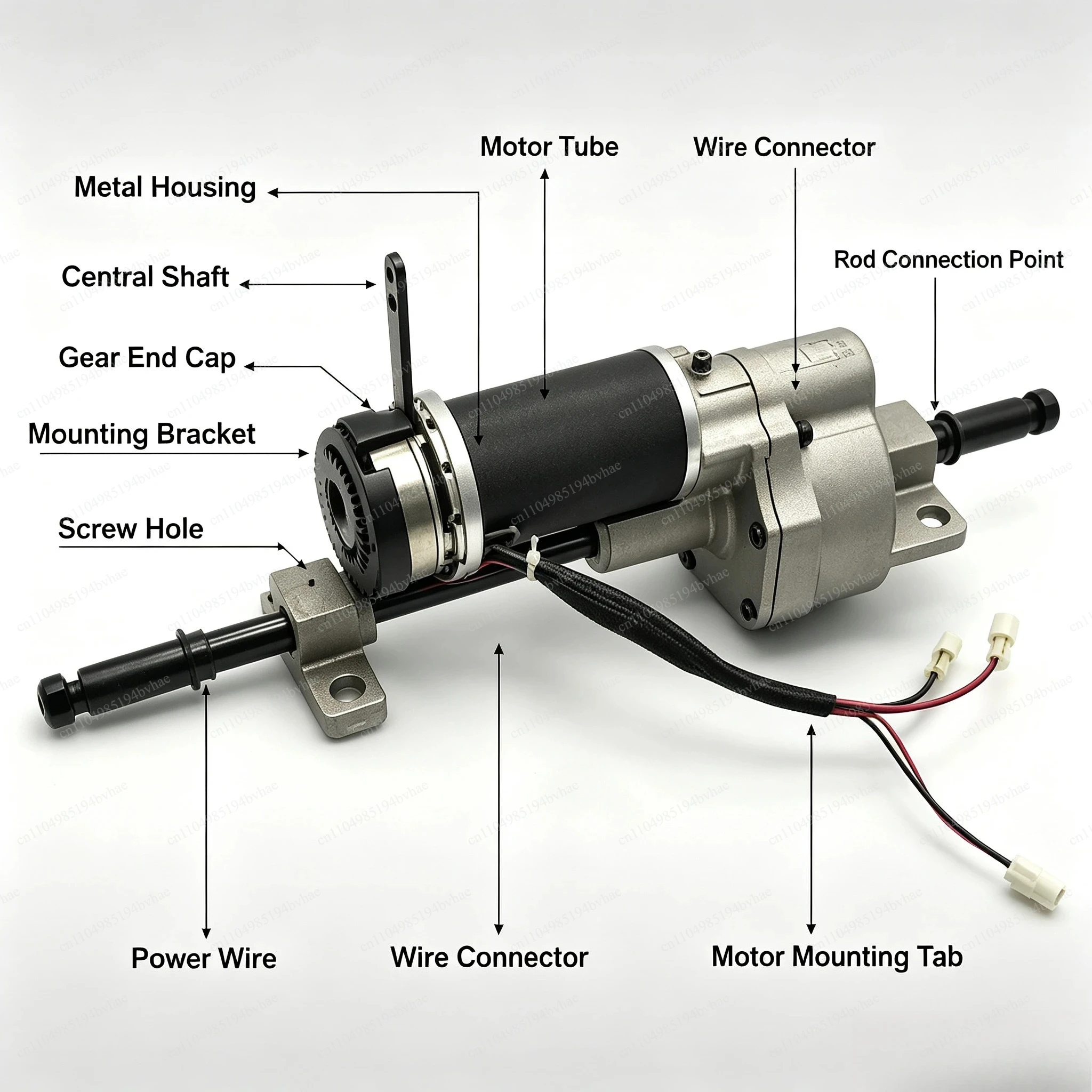 24V 120W rear axle drive gear motor, wheelchair low-speed reduction motor