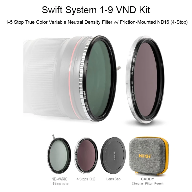 NiSi 67mm 72mm 77mm 82mm 95mm Swift System Add-On VND Mist Kit Adjustable ND1-9 ND1-5 for Portrait Photography Camera Filter