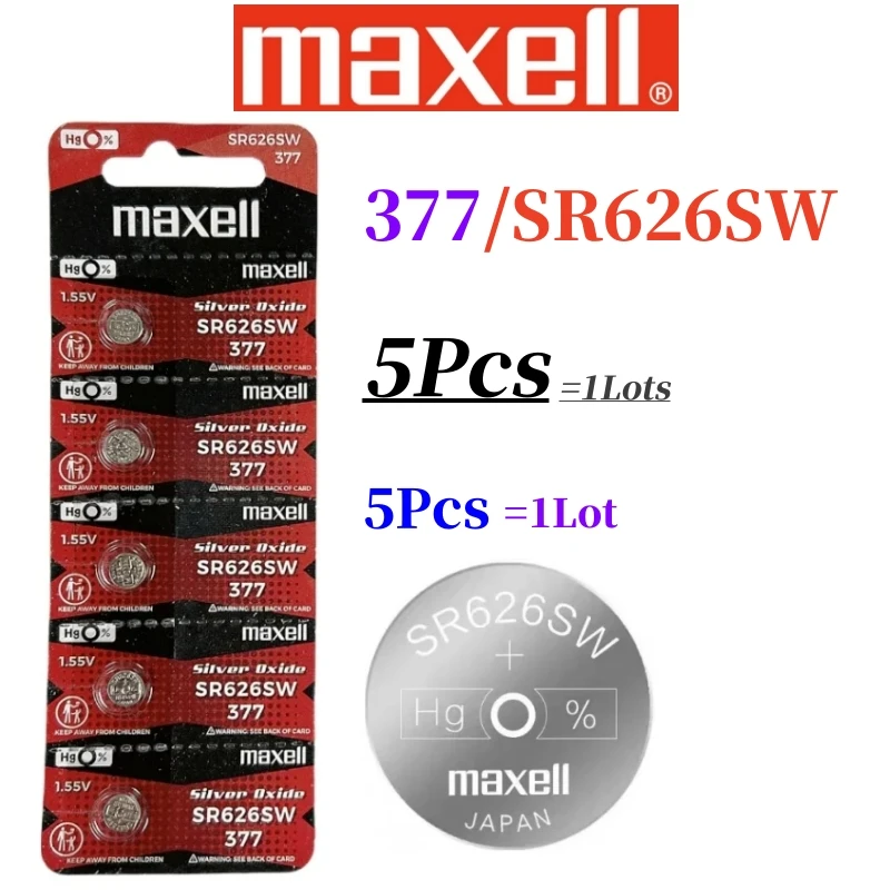 5pcs-50pcs SR626SW For AG4 V377 377A LR626 SR66 LR66 Watch Battery 1.55V Silver Battery Button Coin Cell for Toy Remote