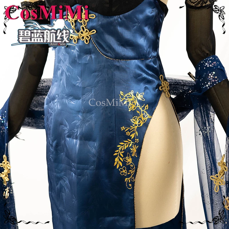 CosMiMi Game Azur Lane USS New Jersey أزياء تنكرية حلوة عالية الانقسام فستان شيونغسام للنساء كرنفال ملابس لعب الأدوار