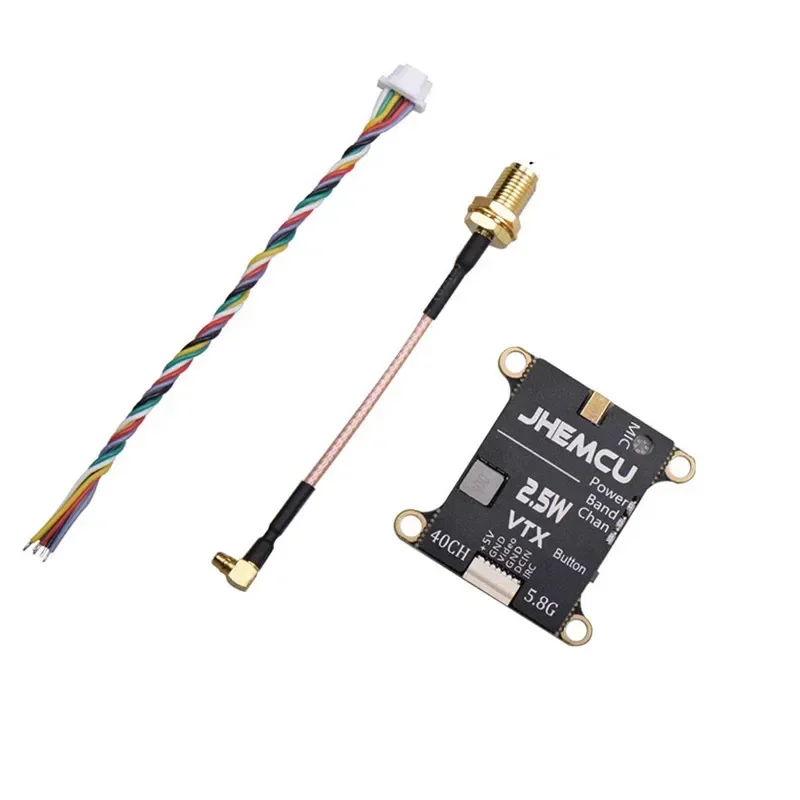 JHEMCU 2.5W 5.8G VTX Transmitter  0/25/400/800/1.5W/2.5W 2500MW Adjustable 2-6S 40CH IRC/OSD For Long Range FPV Racing Drone