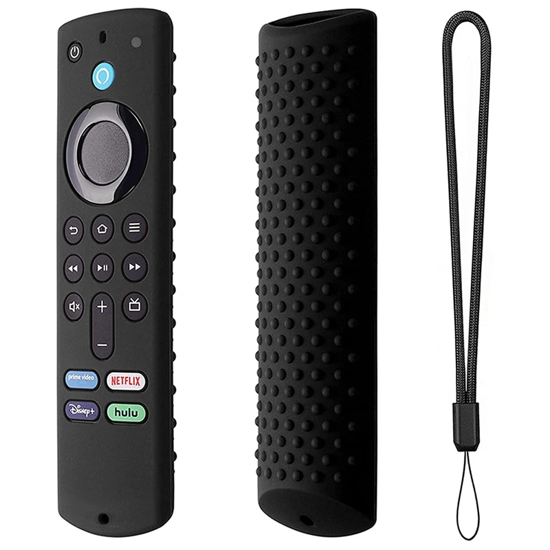 Coque en silicone pour télécommande vocale Fire TV Stick merveilleuse génération, légère, coordonnante, antichoc avec sangle