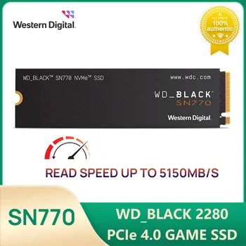 웨스턴 디지털 게임용 컴퓨터 노트북 PS5 용 솔리드 스테이트 드라이브, SN770 M.2 NVMe 2280 PCIe 4.0x4 SSD, WD_BLACK 500GB, 1TB, 2TB 