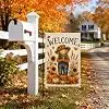 Fall Scarecrow Garden Flag 12x18 Inch Double Sided, Rustic Burlap Yard Patio Lawn Welcome Sunflower Garden Flag Outdoor Outs jjp