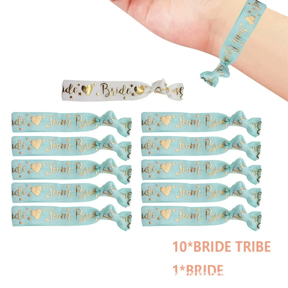 Banda de satén para novia, suministros de decoración para despedida de soltera, equipo de despedida de soltera, 11 piezas