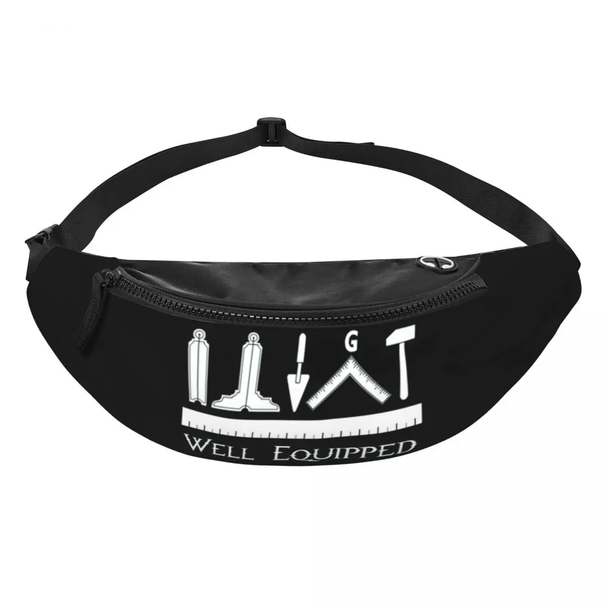 Customized Masonic Freemason Fanny Pack for Men Women Fashion Mason Crossbody Waist Bag Traveling Phone Money Pouch