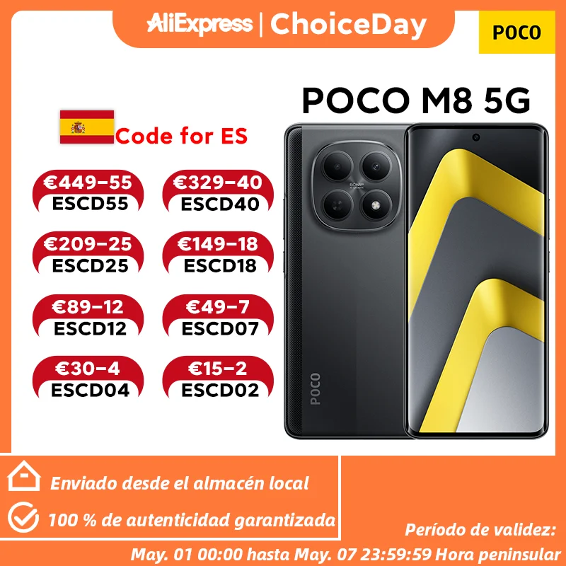 Versión global POCO M8 5G Procesador Snapdragon 6 Gen 3 Smartphone Pantalla AMO…