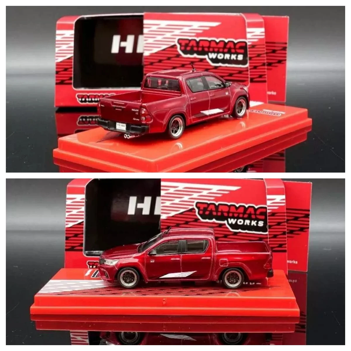 Hilux Redモデルの車のコレクション、限定版、趣味のおもちゃ、tarmacworks、1/64