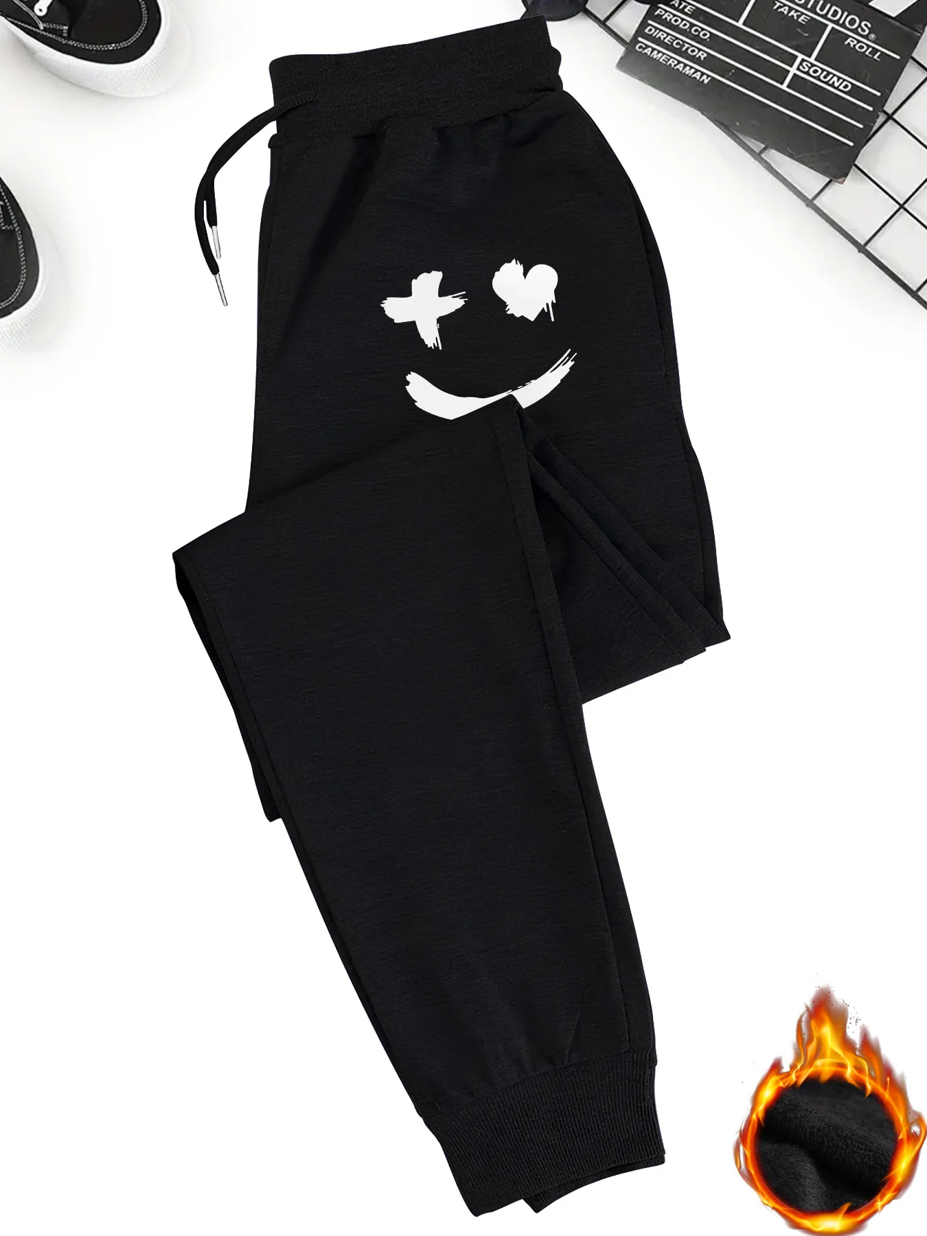 بنطال رياضي كاجوال بطبعة مبتسمة للرجال، بنطال رياضي مريح برباط، مناسب للارتداء الرياضي في الهواء الطلق S-3XL #2