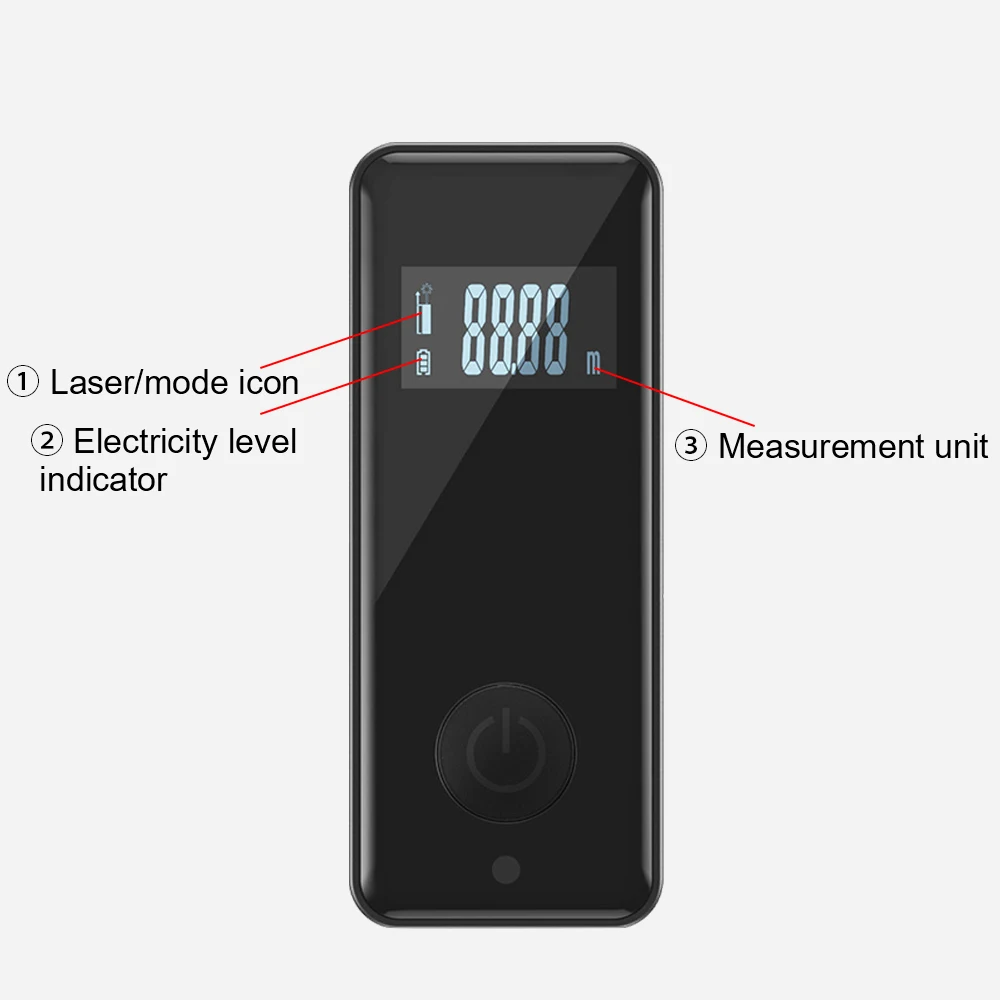 휴대용 미니 스마트 레이저 거리 계량기, USB 충전식, 적외선 거리 측정기 도구