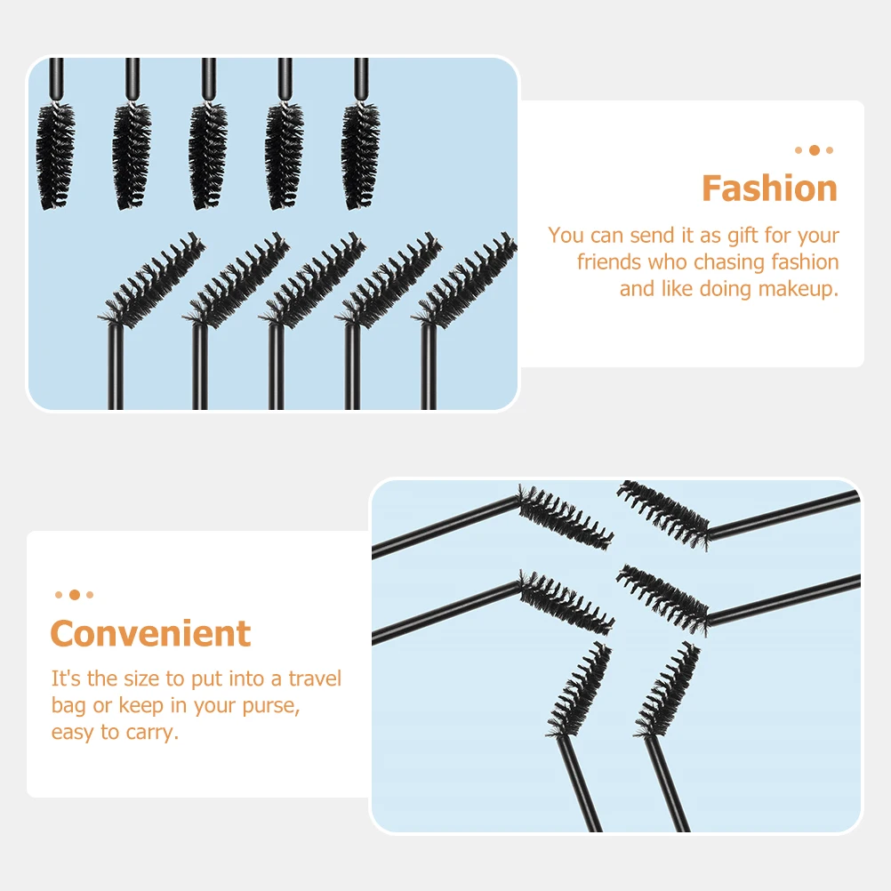 

50Pcs Disposable Eyelash Brushes Eyebrow Brushes Portable Makeup Applicators Travel Makeup Tools Salon Supplies