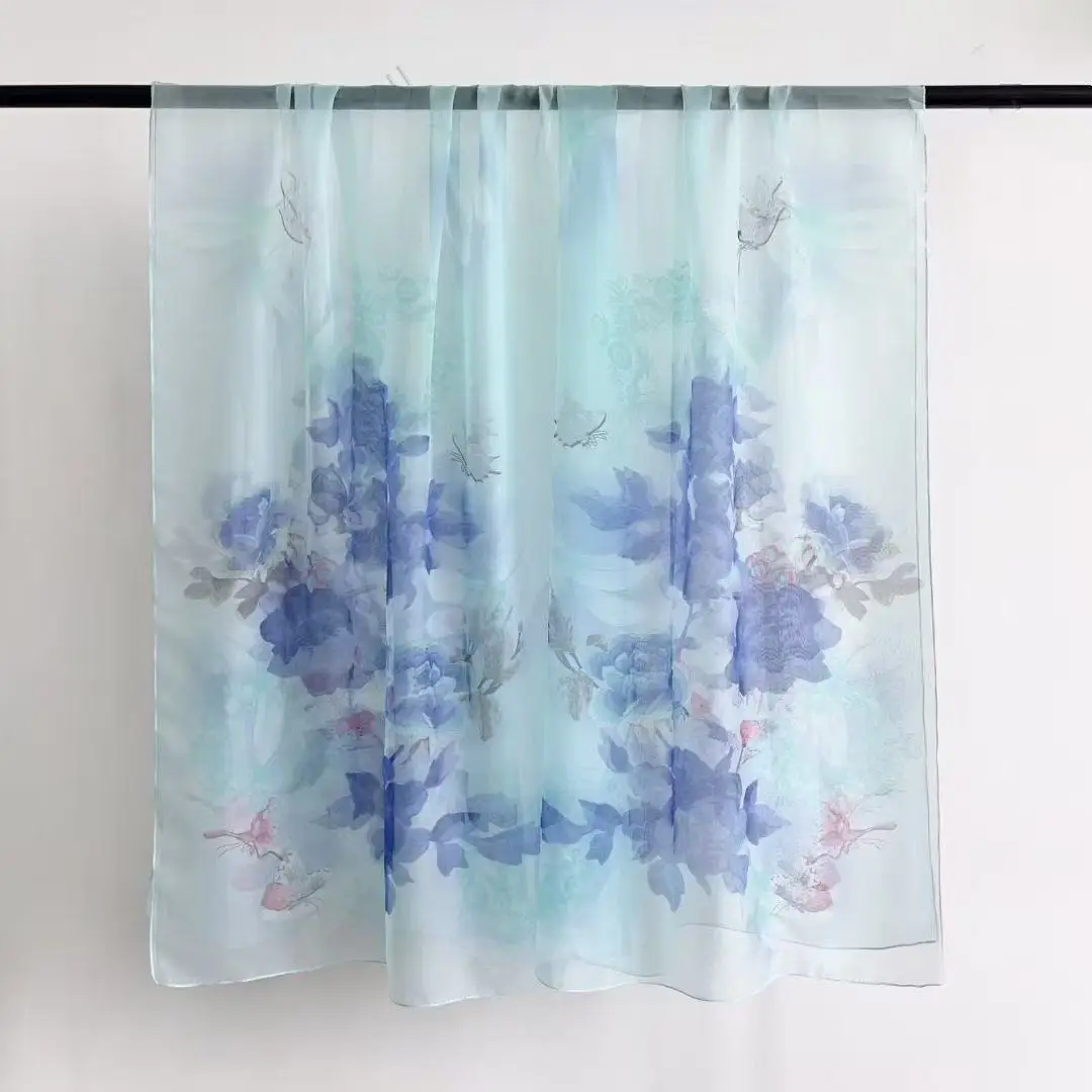 Large Printed Beach Scarf for Women Soft Gauze Shawl Sun Protection Travel Vacation Wrap Accessory