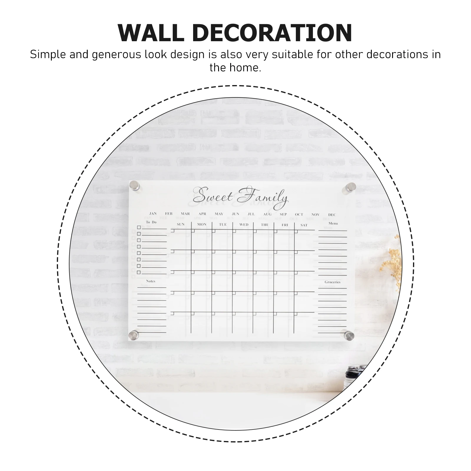 1 Set Transparent Acrylic Memo Board Modern Multi-Function Writing Message Note Board For Home Office School Erasable