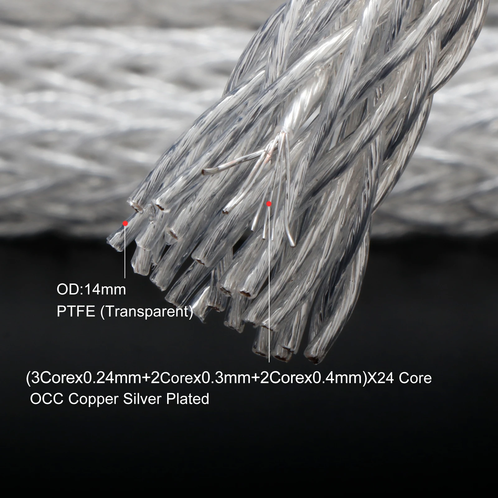 كبل سائب مطلي بالنحاس والفضة ، كابل مكبر صوت OCC ، سلك مكبر صوت سهل الاستخدام ، مكبر صوت مشغل دي في دي CD ، 12AG ، 24 Cores