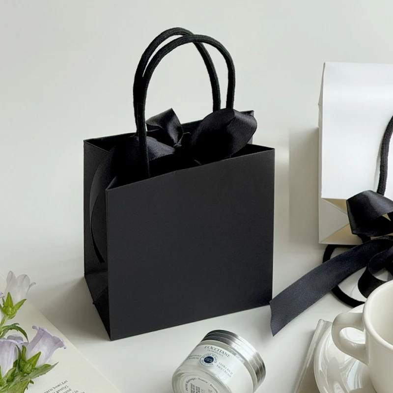20pcs Silk Ribbon Small Gift Bags For Wedding Birthday Party Jewelry Cosmetic Perfumes Packaging Bag Custom LOGO Paper Bag view 5