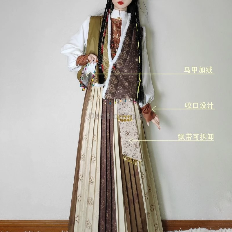 تصميم عنصر عرقي مميز لعام 2025 أزياء هانفو الصينية العصرية لأسرة تانغ للسيدات أزياء تنكرية يومية على الطراز القديم من hanfu