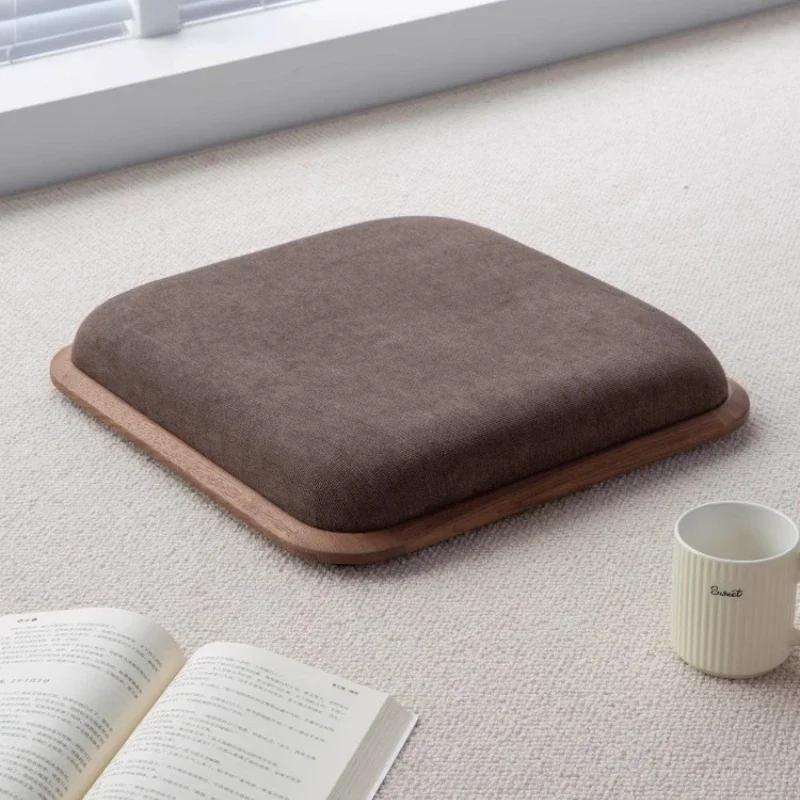 Japanese Tatami Floor Cushion Solid Walnut Meditation Seat Zen Style Bay window Seat for Tea Ceremony Low Profile Kneeling Mat