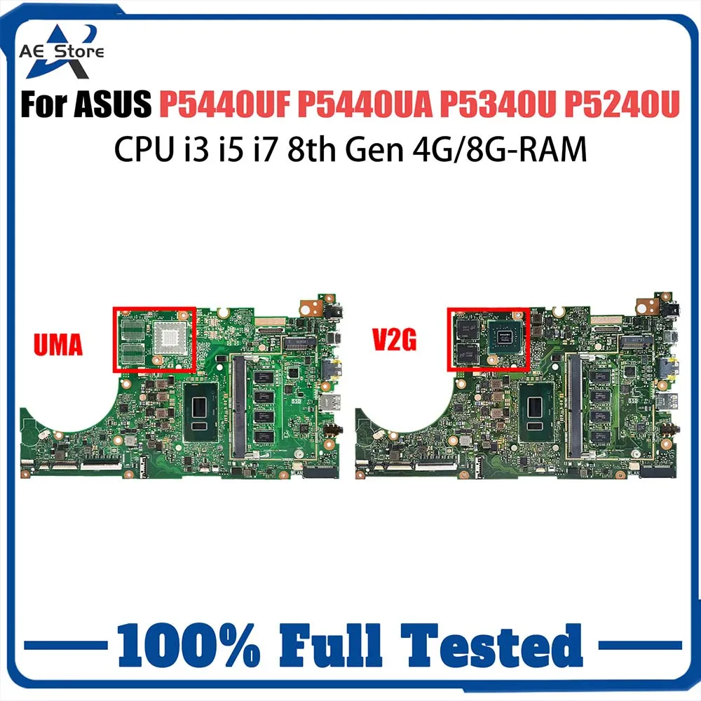 

P5440UF Laptop Motherboard For ASUS ExpertBook P5440UA P5340UF P5340UA P5240UF P5240UA P5440U i3 i5 i7 8th 4G/8G-RAM V2G