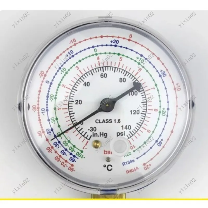 1PCS Double Head Air Conditioner Fluorine Meter for R22/R410A High & Low Voltage Gauge HVAC Repair Tool with Accessories