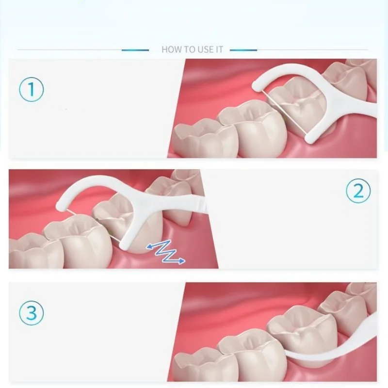 YS00060-100-1000 قطعة من أعواد الخيط، أعواد الأسنان، فرش تنظيف الأسنان بين الأسنان، العناية بصحة الفم القابل للتصرف