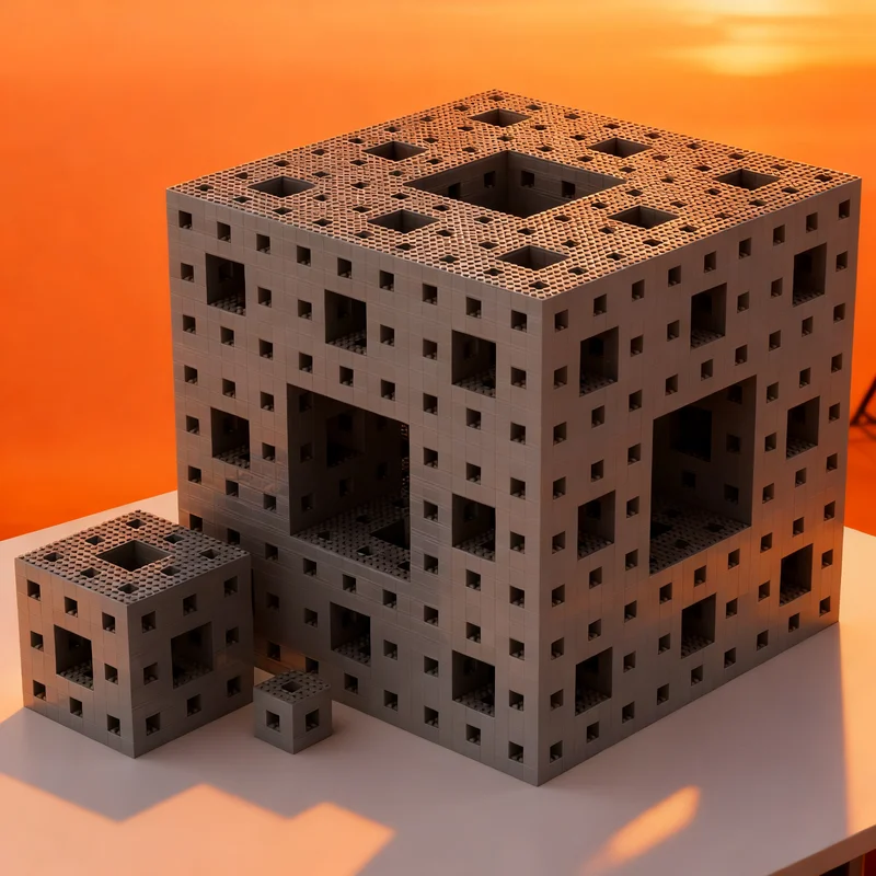 22820pcs MOC Icons Level 3 Menger Sponge Model Toy Building Blocks Christmas Gift Construction Collection Display DIY Education