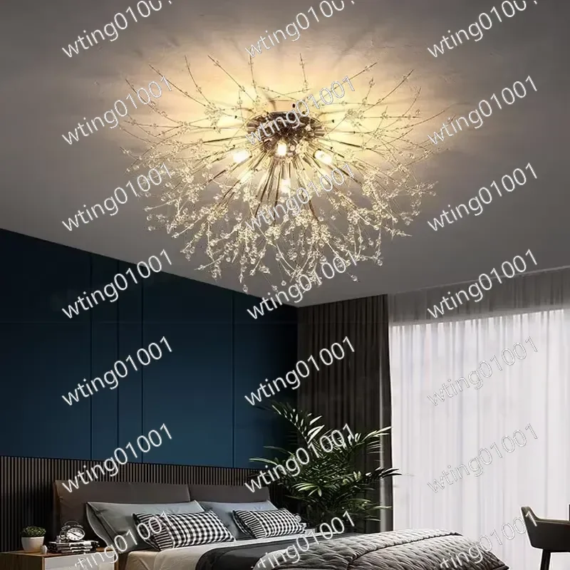 for Firefly dandelion crystal chandelier modern minimalist ceiling light for living room foyer staircase bedroom dining area