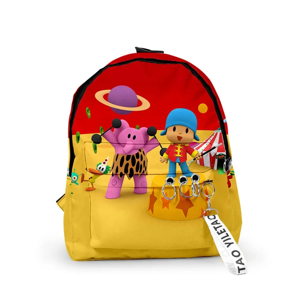 Anime Small P Youyou Pocoyo Male and Female Schoolbags for Primary and Middle School Students Daily Trend 3D Printing Backpack