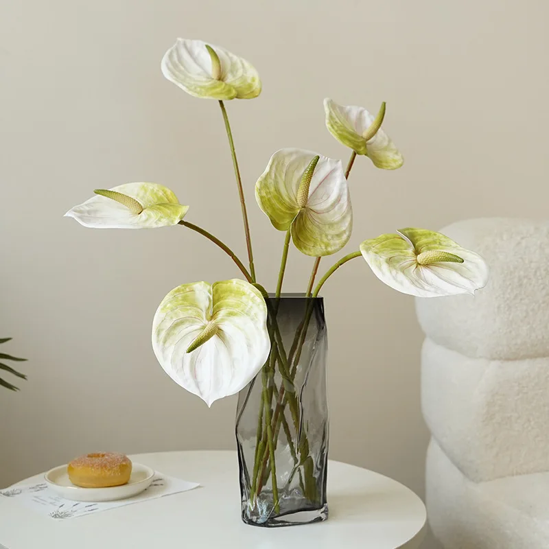 10 teile/los 3d Druck Anthurium künstliche Blumen für Haupt dekoration Pflanze Topf Hochzeit Brial Bouquet Party Tisch Blumen – Detail 2