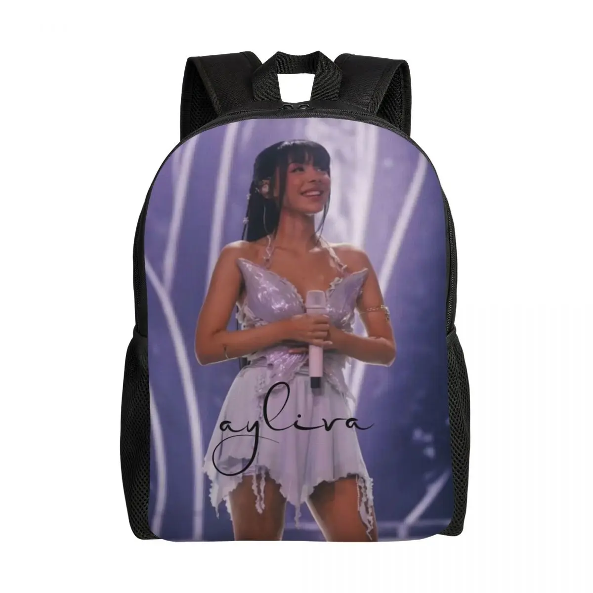 

Custom A-Ayliva Cool Singer Laptop Backpack Women Men Casual Bookbag for College School Student Rapper Pop Music Bag