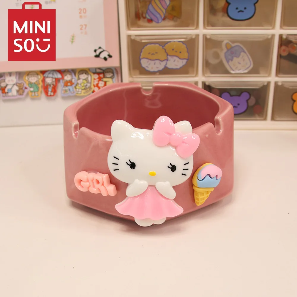 

MINISO Sanrio home ceramic ashtray cartoon cute hello kitty cat girl heart creative office living room desktop decoration