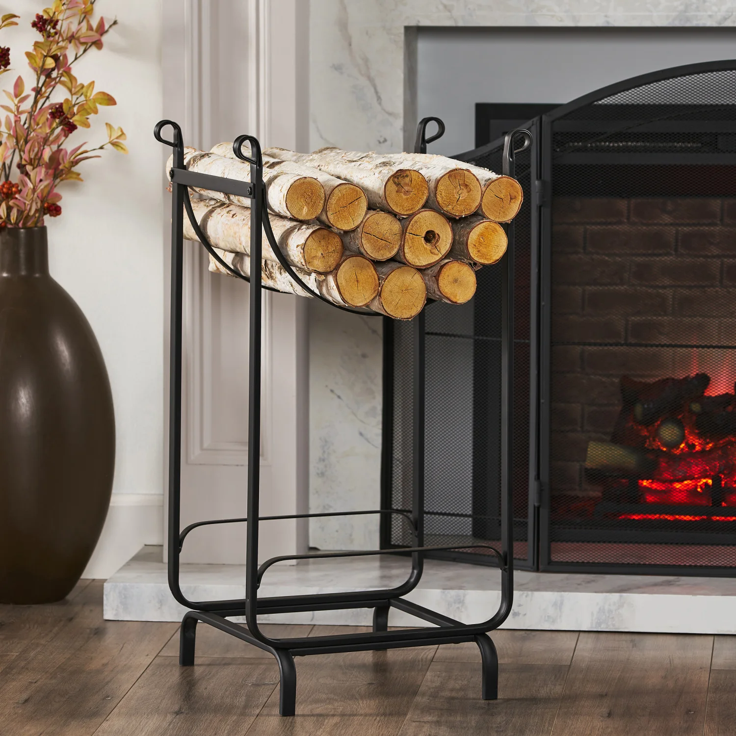 

Firewood Storage and Organization Rack for Indoor and Outdoor Use