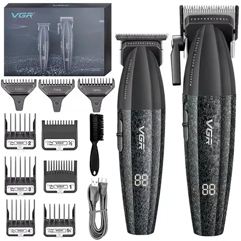 정품 VGR 헤어 트리머 이발사 전문 헤어 커팅 머신, 전기 헤어 클리퍼, 9000 RPM 이발 기계