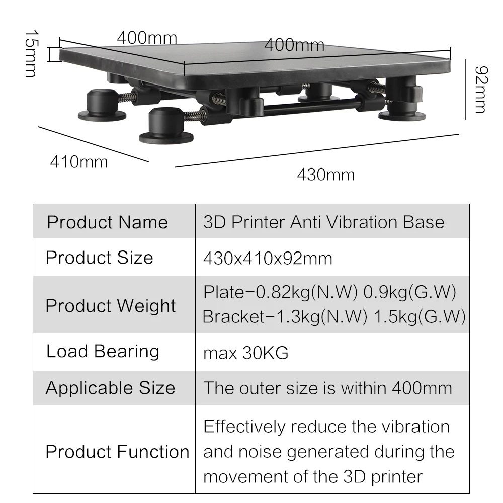 Imagem -06 - Anti-vibração Pés Placa Base Anti-slip Borracha Choque Landing Mat para Laboratório de Bambu Crialidade Anycubic Elegoo Prousa Impressora 3d 3dsway