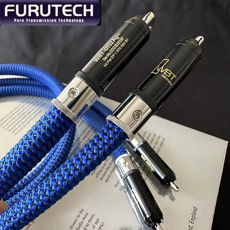 One pair FURUTECH DAS-4.1 Top-of-the-line RCA  cable Alpha OCC conductor HiFi weapon with Silver-WBT -0152Ag rca plug