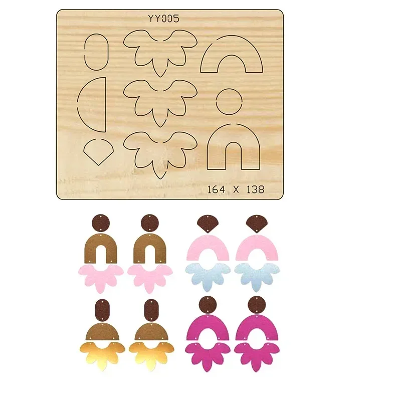 YY005 Round Eardrop Cutting Dies, Wooden Molds Compatible with Most Popular Die Cutting Machines