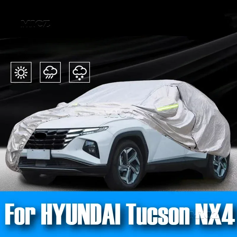 For HYUNDAI Tucson NX4 Car Covers Rain Frost Snow Dust Waterproof Protection Exterior Car Cover Anti UV Accessories