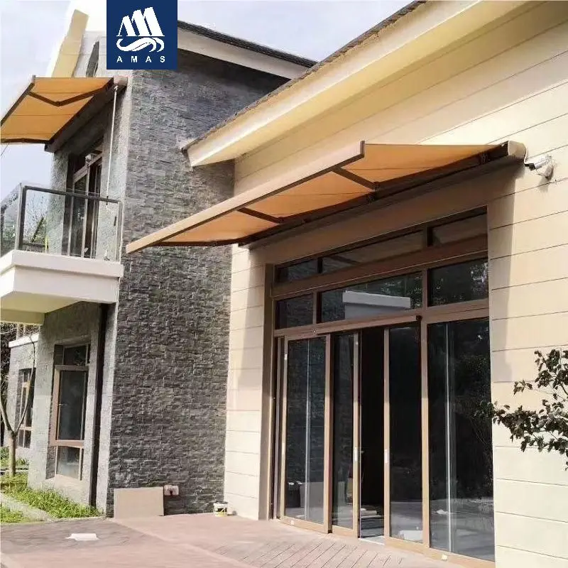Easy Install Balcony Sunshade Waterproof Electric Awning Retractable with Aluminum Bracket for Outdoor Patio Garden Shade