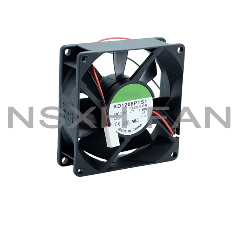 KD1208PTS1 80*80*25mm 8025 8CM 12V 1.9W Low-Current Power Supply Chassis Cooling Fan