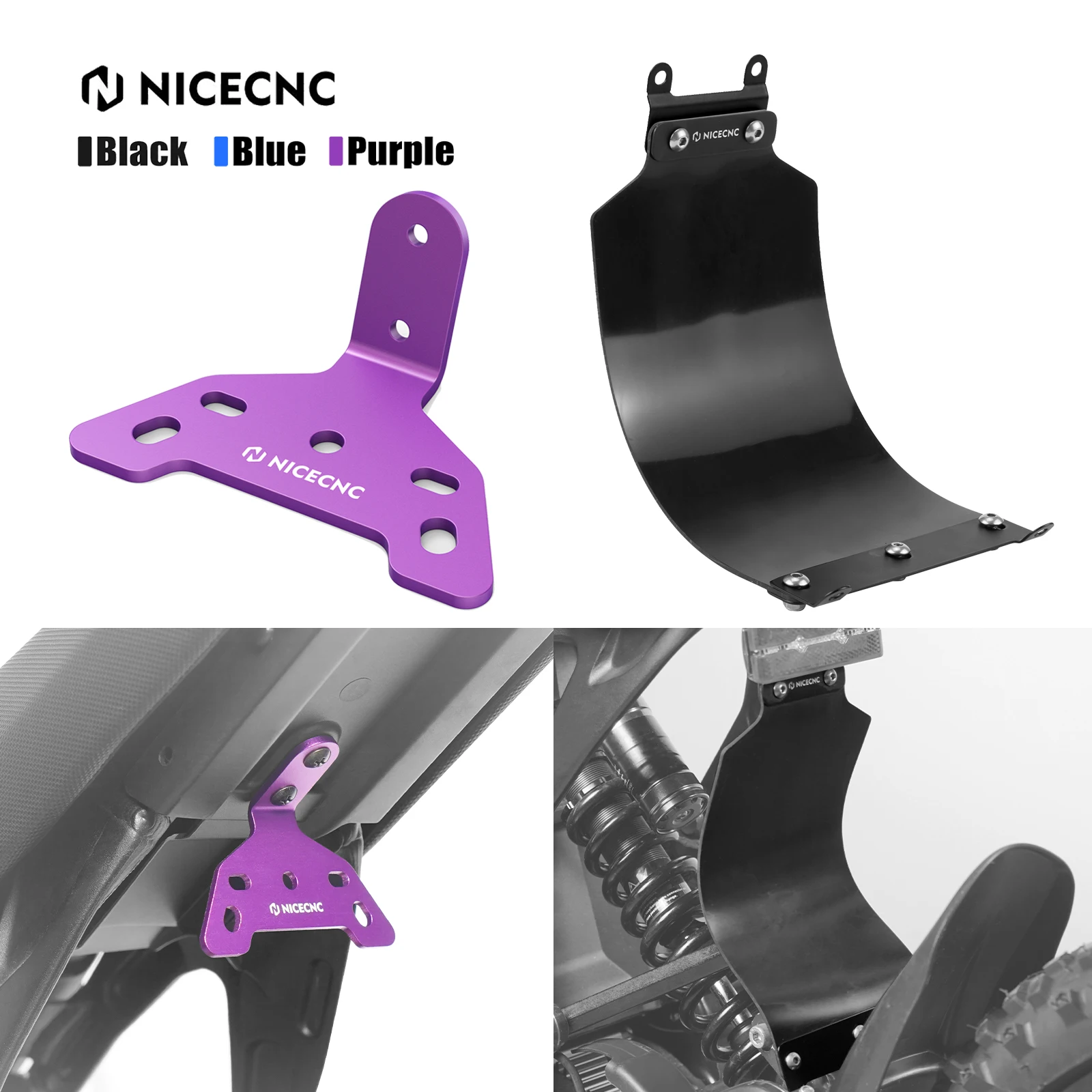 

NICECNC For Surron Light Bee X S L1E Rear Fender Mud Guard Tail Light Mounting Bracket For Segway X160 X260 Electric Dirt Bike